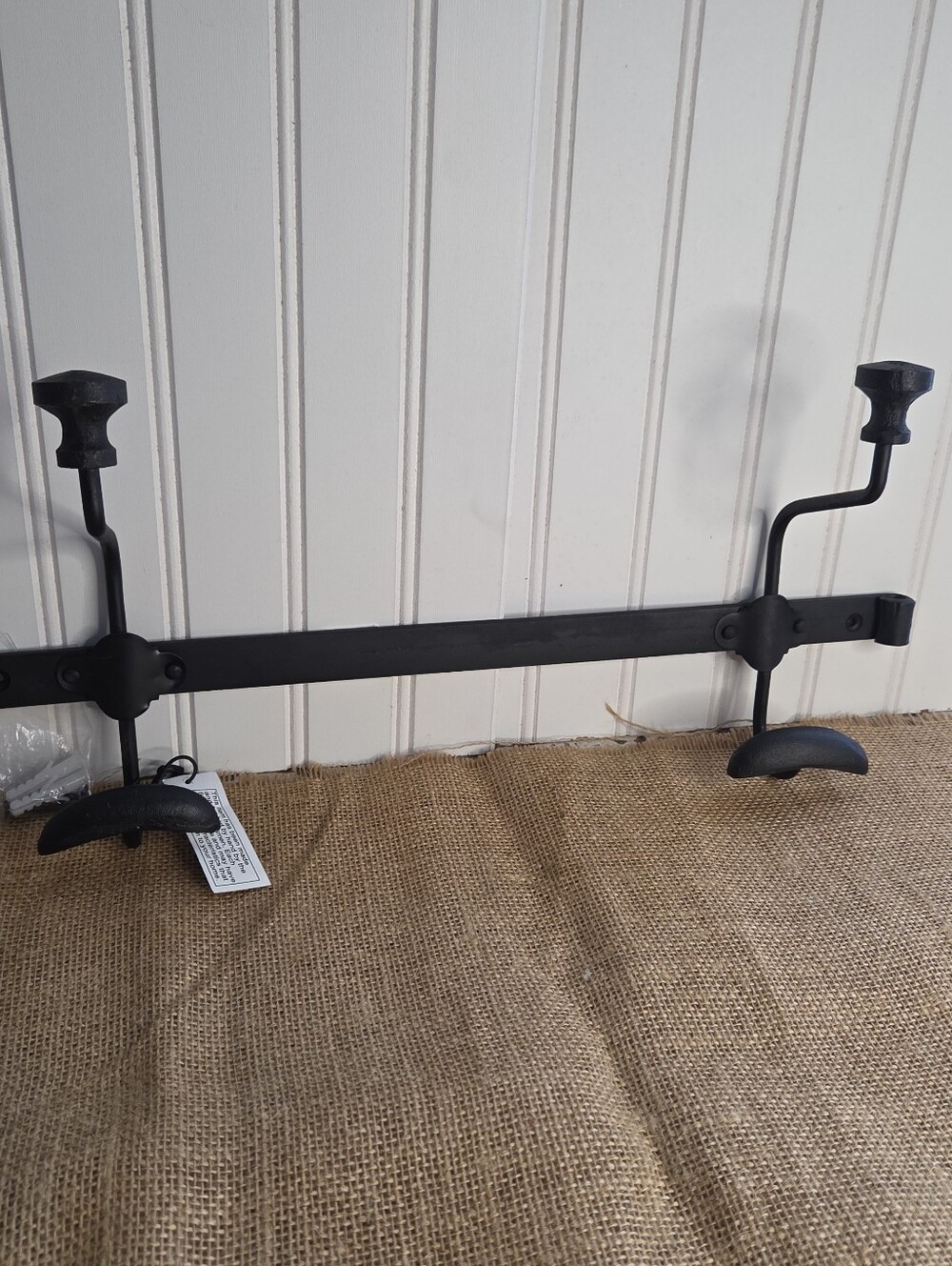 Duke Metal Wall Hanger Hook Magnolia Black Distressed Primitive